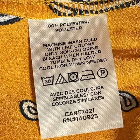 Loft women’s mustard yellow long sleeve paisley blouse vneck top - Picture 8 of 8